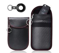 Faraday Pouch for Car Keys - 2 Pack Faraday Bag for Key Fob Protector Car Key Signal Blocker Pouch Keyless Entry Car Keys Case Anti-Theft Signal RFID Blocking for Car Security(2 Pack, Black)
