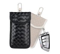 Faraday Pouch for car keys-2 Pack-key blocker for keyless car-anti theft bag-key pouches signal blocker-RFID key pouch-car key signal blocker pouch-car security-PU Leather