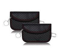 Faraday Pouch for Car Keys, 2 Pack Small Leather Faraday Bag Cage Keyless Car Key Pouches Signal Blocker Safe Protector RFID Anti-Theft Blocking for Remote Entry Keys