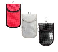 Faraday Pouch For Car Keys, 3 Pack Car Key Signal Blocker Pouch, RFID Blocking Key Fob Protector with Stylish Anti-Theft Car Key Case for Keyless Entry Security