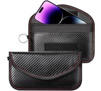 Faraday Pouch for Phone and Car Keys, RFID Key Pouch Keyless Car Signal Blocker, Blocking Signal Keyless Entry Car Keys Case, Anti-Theft Remote Entry Smart Fobs Protection (Large Size)