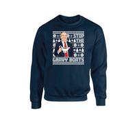 Farage Stop The Gravy Boats Funny Christmas Sweatshirt, Merry Christmas Spooky Jumper, Unisex Adults and Kids Top(XXL, Navy)