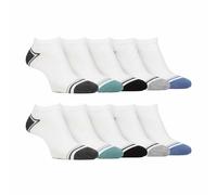 Farah 10 Pack Mens Breathable Bamboo Plain Trainer Socks - 6-11 UK - White