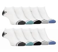 FARAH Men's 10 Pack Breathable Bamboo Trainer Socks in White | Size: 6-11 Farah White 6-11