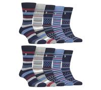 Farah 10 Pairs Multipack Mens Bamboo Dress Socks Bright Cotton Socks with Gentle Grip Top
