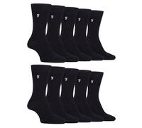 Farah 10 Pairs Multipack Mens Bamboo Dress Socks Bright Cotton Socks with Gentle Grip Top (6-11, Black)