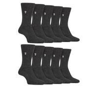 Farah 10 Pairs Multipack Mens Bamboo Dress Socks Bright Cotton Socks with Gentle Grip Top (6-11, Charcoal)