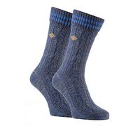 FARAH Men's 2 Pack Cotton Boot Dress Socks with Turn Over Top in Blue | Size: 6-11 Farah Blue 6-11