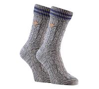 FARAH Men's 2 Pack Cotton Boot Dress Socks with Turn Over Top in Grey | Size: 6-11 Farah Grey 6-11