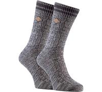 FARAH Men's 2 Pack Thick Cotton Chunky Knitted formal Boot Socks in Grey | Size: 6-11 Farah Grey 6-11