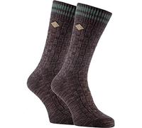 Farah - 2 Pack Mens 1920 Thick Cotton Rich Earthy Colours Chunky Knitted Formal Boot Socks (6-11 uk, 04 Earth Brown)