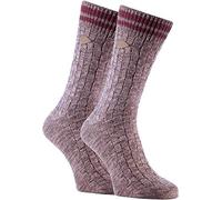FARAH Men's 2 Pack Thick Cotton Chunky Knitted formal Boot Socks in Beige | Size: 6-11 Farah Beige 6-11