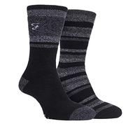 Farah - 2 Pack Mens Thermal Walking Socks | Great For Outdoor Winter Trekking & Hiking (6-11, Black/Charcoal)
