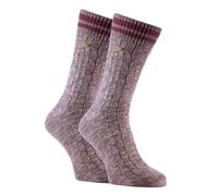 FARAH Men's 2 Pack Thick Cotton Chunky Knitted formal Boot Socks in Beige | Size: 6-11 Farah Beige 6-11