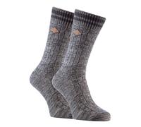 Farah 2 Pack Mens Thick Cotton Chunky Knitted Formal Boot Socks - Grey - Size UK 6-11