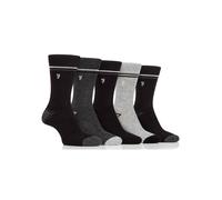 Farah 5 Pack Bamboo Contrast Heel & Toe Socks, Black, Men Black