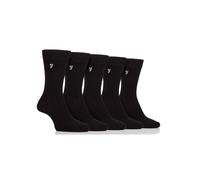 Farah 5 Pack Bamboo Plain Socks, Black, Men Black