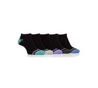 Farah 5 Pack Bamboo Plain Trainer Socks, Black, Men Black
