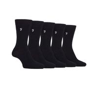 Farah 5 Pack Mens Bamboo Bright Striped Patterned Socks - Black - Size UK 6-11