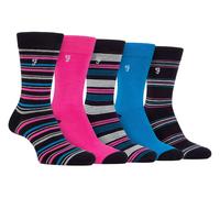 Farah - 5 Pack Mens Quality Striped Bright Coloured Bamboo Socks
