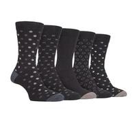 Farah - 5 Pack Mens Thin Breathable Classic Patterned Soft Top Office Cotton Dress Socks (6-11 uk, CS192BRNGRY (Polka Dot))