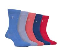 Farah 5 Pairs Mens Bamboo Socks Silver | Breathable Patterned Soft Colourful Socks