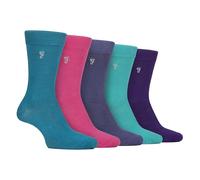 Farah 5 Pairs Mens Bamboo Socks Silver | Breathable Patterned Soft Colourful Socks (6-11, Bright 2)