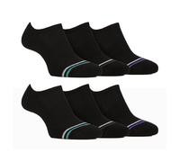 Farah 6 Pack Mens Soft Breathable Bamboo No Show Socks - 6-11 UK - Black