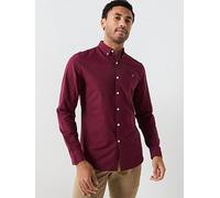 Farah Men's Brewer Cotton Oxford Slim FIT Shirt, Bordeaux, XXL