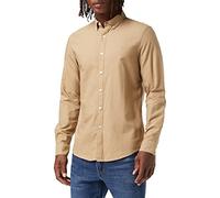 Farah Brewer Slim FIT Cotton Oxford Shirt Beige