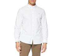 Farah Brewer Slim Fit Short Sleeve Organic Cotton Oxford Shirt in White