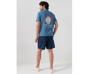 Farah Byron Back Graphic Print T-Shirt, Blue, Size L, Men Blue