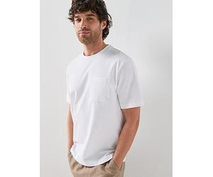 Farah F Tab Stacy Pocket Mid Weight T-Shirt, White, Size L, Men White