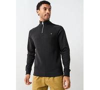 Farah Mens Black Jim Quarter Zip Sweatshirt