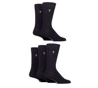 Farah Men’s 5 Pack Plain Bamboo Everyday Socks - Black, Navy & Charcoal (UK