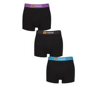 Farah Men’s Cotton Keyhole Trunks - 3 Pack Soft Stretch Fit Underwear, Classic Design with Breathable Comfort for Everyday Wear, Sizes S-XXL Black S