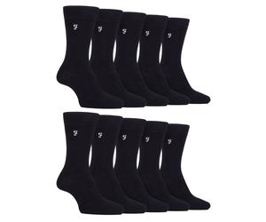 Farah Mens 10 Pair Multi-Pack Bright Bamboo Socks - Black - Size UK 6-11