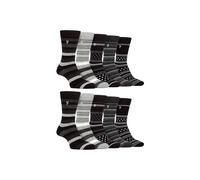 FARAH Men's 10 Pair Multi-Pack Bright Bamboo Socks in True Black | Size: 6-11 Farah True Black 6-11