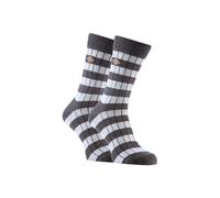 FARAH Men's 2 Pack Cotton Patterned Striped Ribbed Boot Socks in Grey | Size: 6-11 Farah Grey 6-11