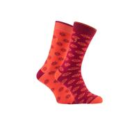 FARAH Men's 2 Pack Retro Cotton Rich Luxury Formal Dress Socks in Burnt Orange | Size: 6-11 Farah Burnt Orange 6-11