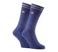 Farah 2 Pack Mens Thick Cotton Chunky Knitted Formal Boot Socks - Blue - Size UK 6-11
