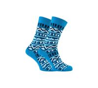 FARAH Men's 2 Pack Vintage Aztec Patterned Colourful Cotton Socks in Blue | Size: 6-11 Farah Blue 6-11