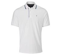 Farah Mens 2022 Hoxie Golf Polo Shirt - White/Dusky Blue - L (FHTS1012_WH/DB_L)