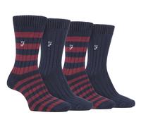 Farah Mens 4 Pair Bamboo Striped Boot Socks
