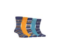 FARAH Men's 5 Pack Bamboo Patterned Socks in Dark Blue | Size: 6-11 Farah Dark Blue 6-11