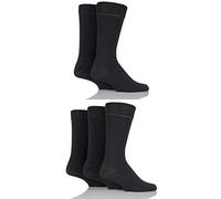 Farah Men's 5 Pair Classic Everyday Plain Jacquard Cotton Socks Black 6-11
