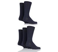 Farah Mens 5 Pair Classic Everyday Plain Jacquard Cotton Socks Navy 6-11