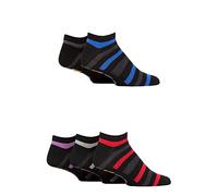 Farah Mens Arch Support Striped Cotton Trainer Socks Pack of 5 Black Stripe 6-11