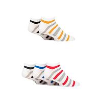 Farah Mens Arch Support Striped Cotton Trainer Socks Pack of 5 White Stripe 6-11