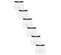 Farah Mens Bamboo Keyhole Trunks - Plain and Striped Soft Breathable Cooling Underwear in a 6 Pack Sizes S,M,L,XL,XXL White XL